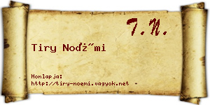 Tiry Noémi névjegykártya